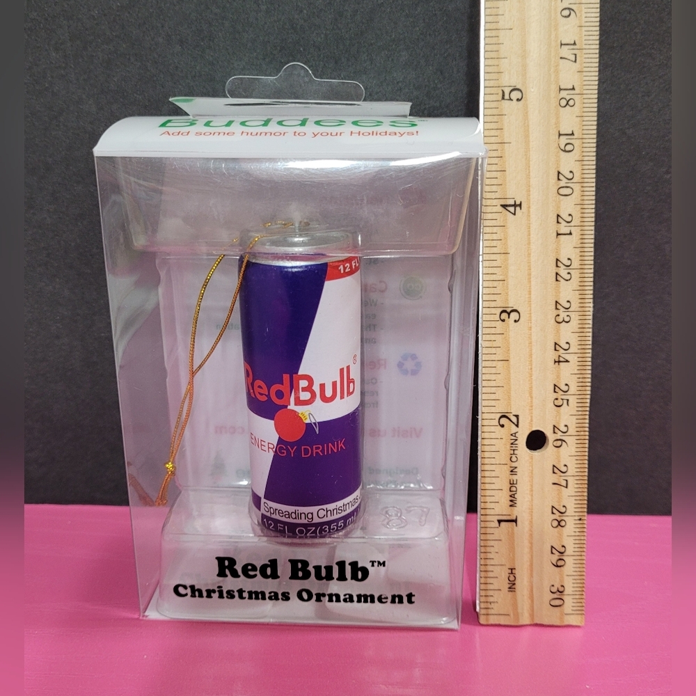 Red Bulb Christmas Ornament By Tree Buddees (0474)
